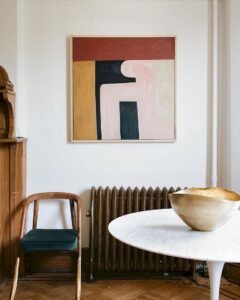 Mid Century Modern Art Abstract painting on the wall