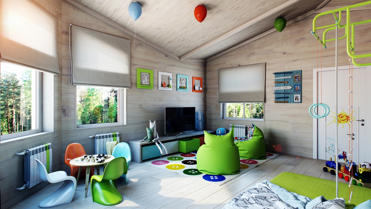 bright green kids room