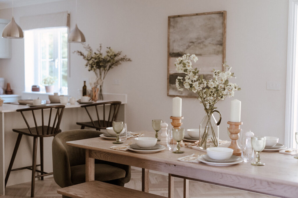 dining table staged by interior designer