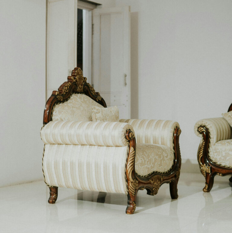 statement baroque chairs in simple modern room by ansuman mishra