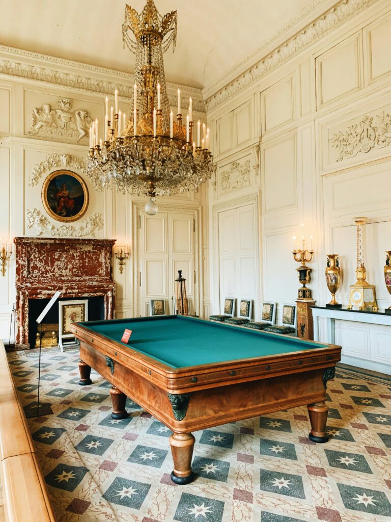 example of a baroque inspired games room by kevin kristhian