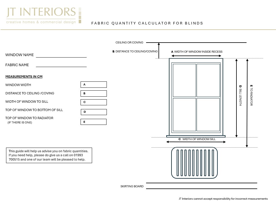 Blind fabric quantity measuring guide 1